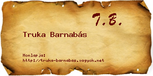 Truka Barnabás névjegykártya